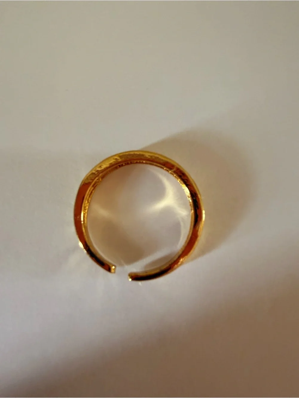 Gold Plate Tone Pavé Open Band Ring